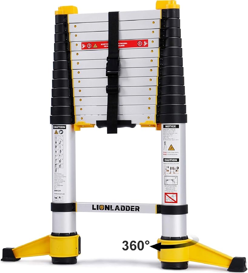 Lionladder Telescoping One Button Retraction Aluminum